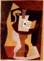 Guitarra y partitura sobre pedestal 1920 Pablo Picasso